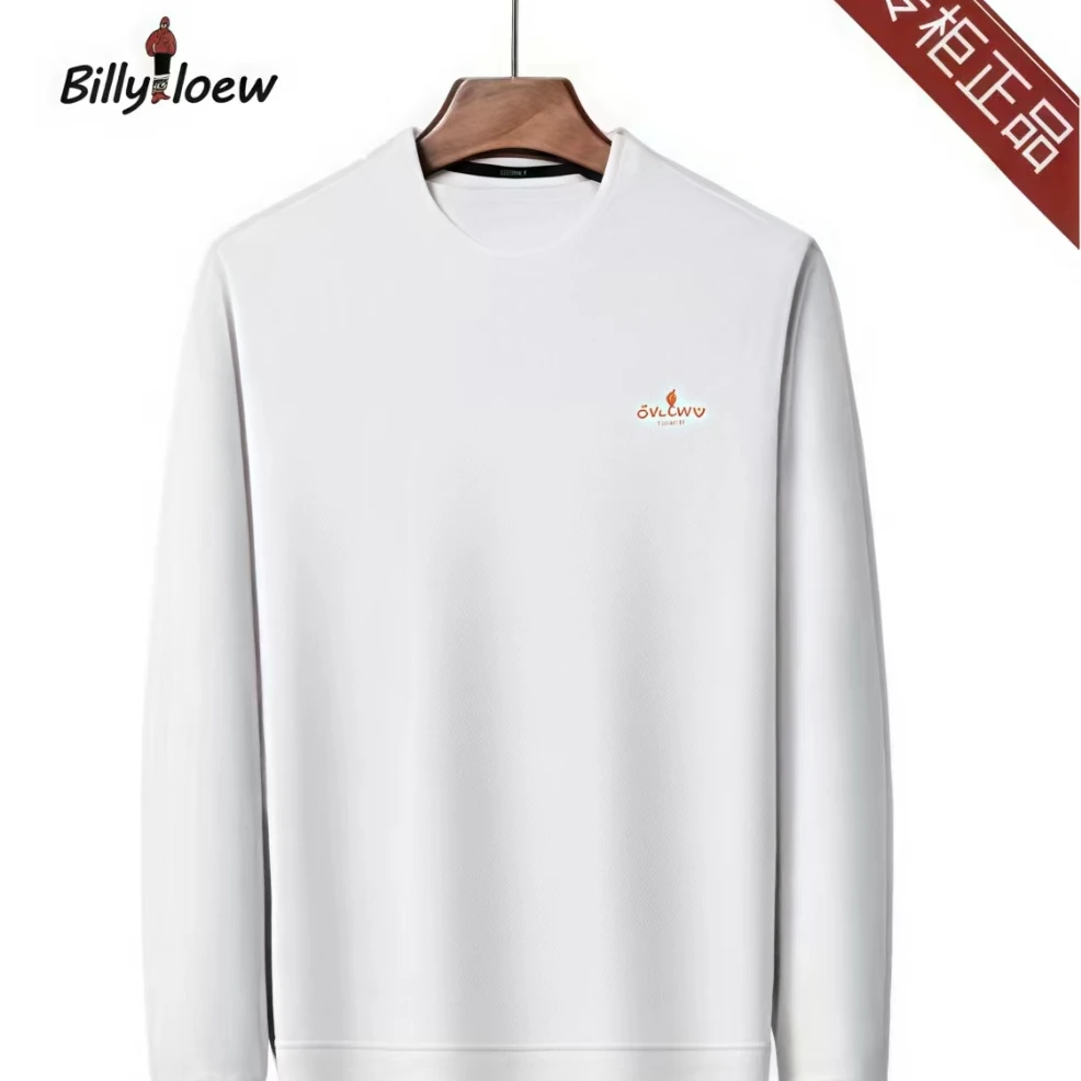 2025男士秋新款休闲圆领卫衣百搭舒适弹力宽松款长袖体恤A999