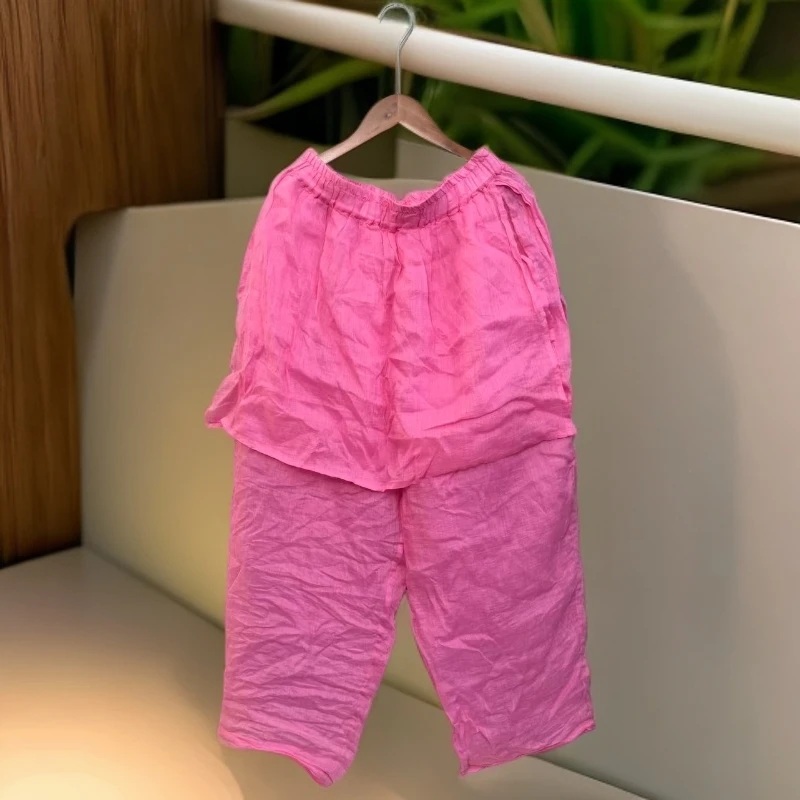 【夏季】苎麻松紧腰极简风长裤渔夫裤休闲裤宽松舒适【80-160】斤