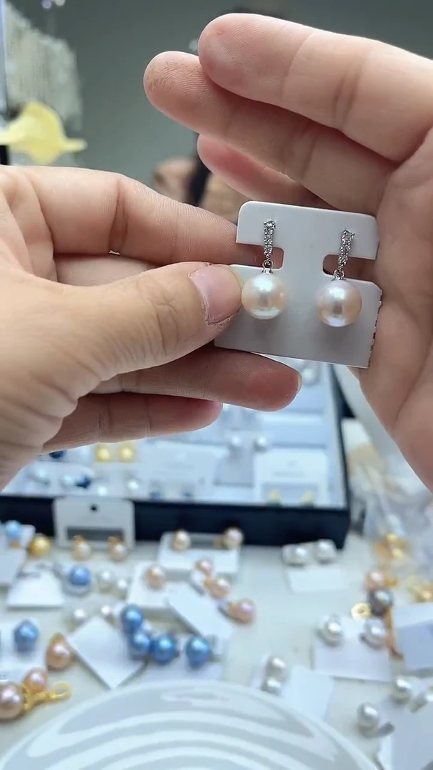 未镶嵌耳饰淡水珍珠白色系   设计款