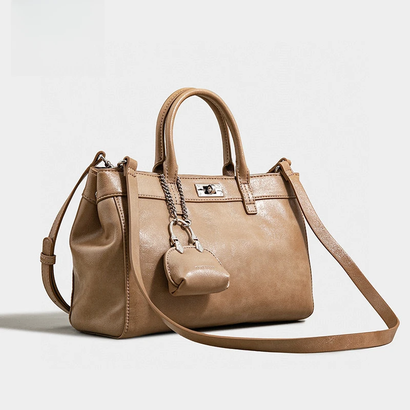 【RAIN·CUN】 轻奢时尚手提斜挎单肩托特包 SK-92302-布丁色