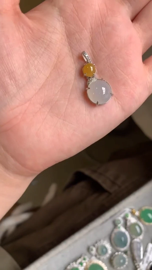 银S925镶嵌戒指翡翠吊坠