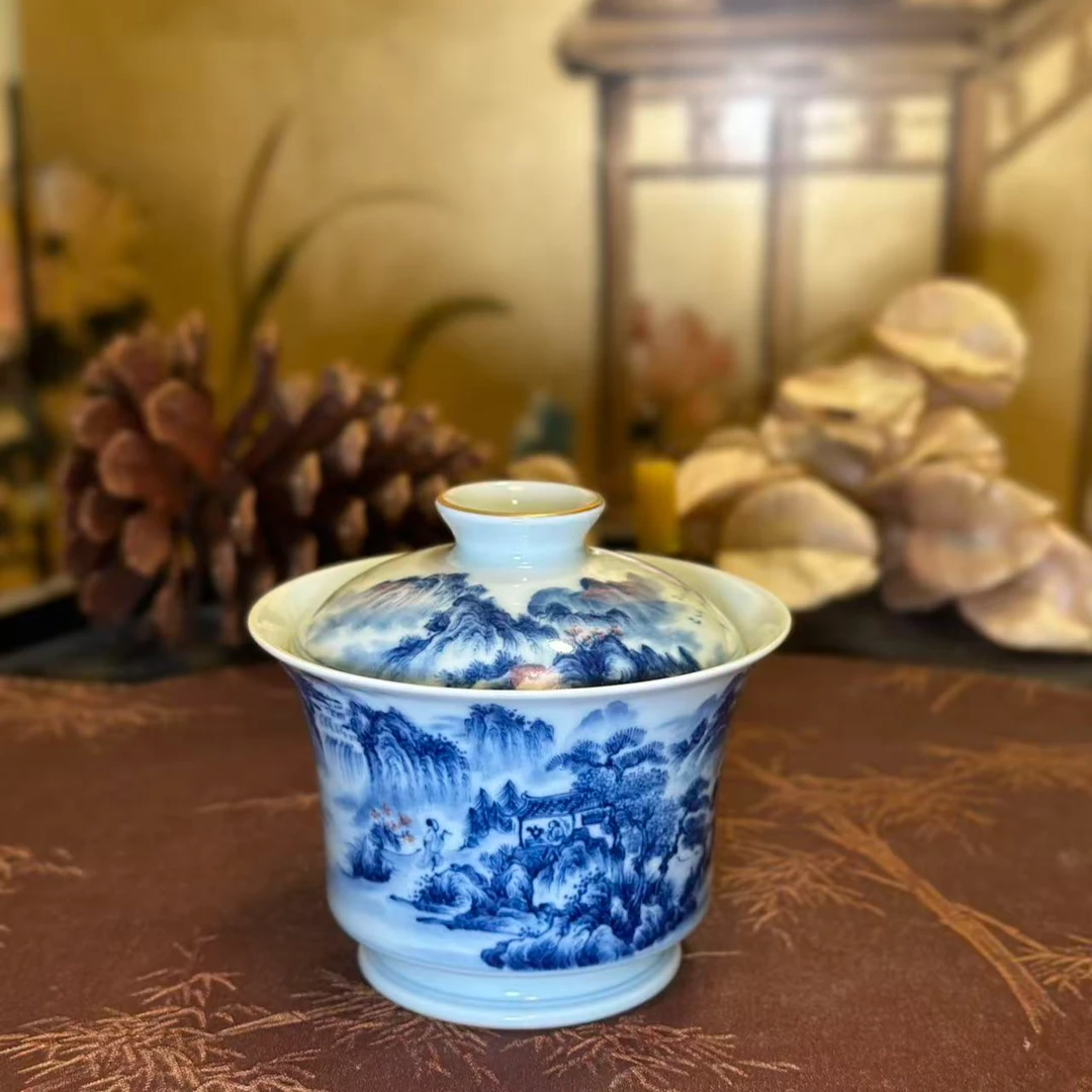 景林藏 七碗茶诗金如意盖碗