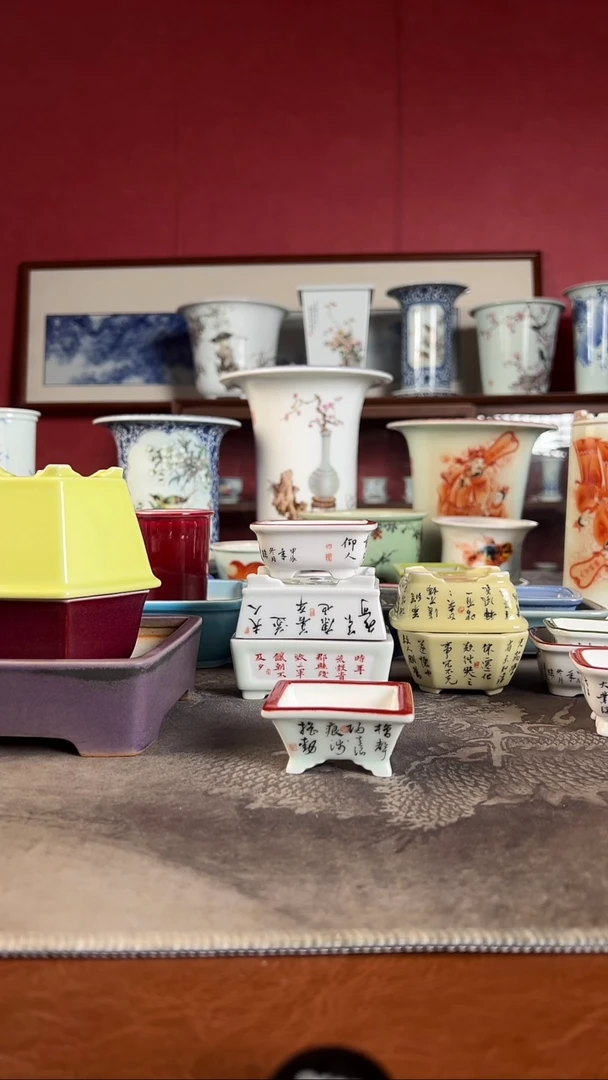 【闪购商品】微瑕书法手绘盆微瑕书法手绘盆