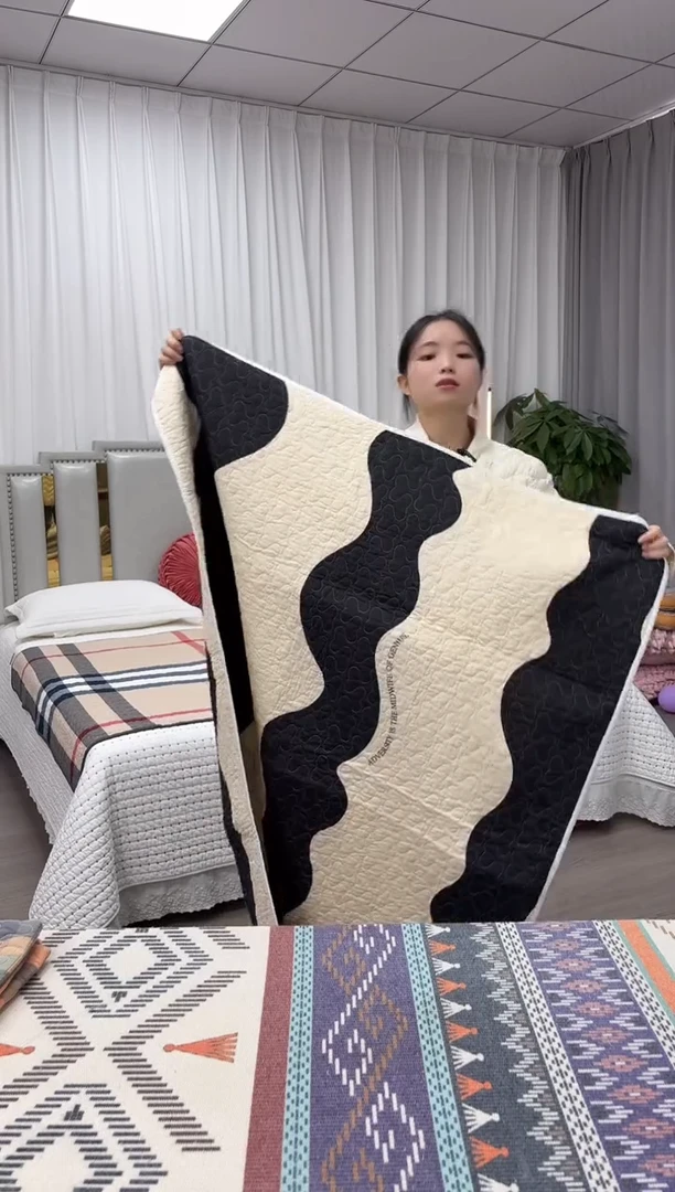 棉福利床盖水波纹110*130