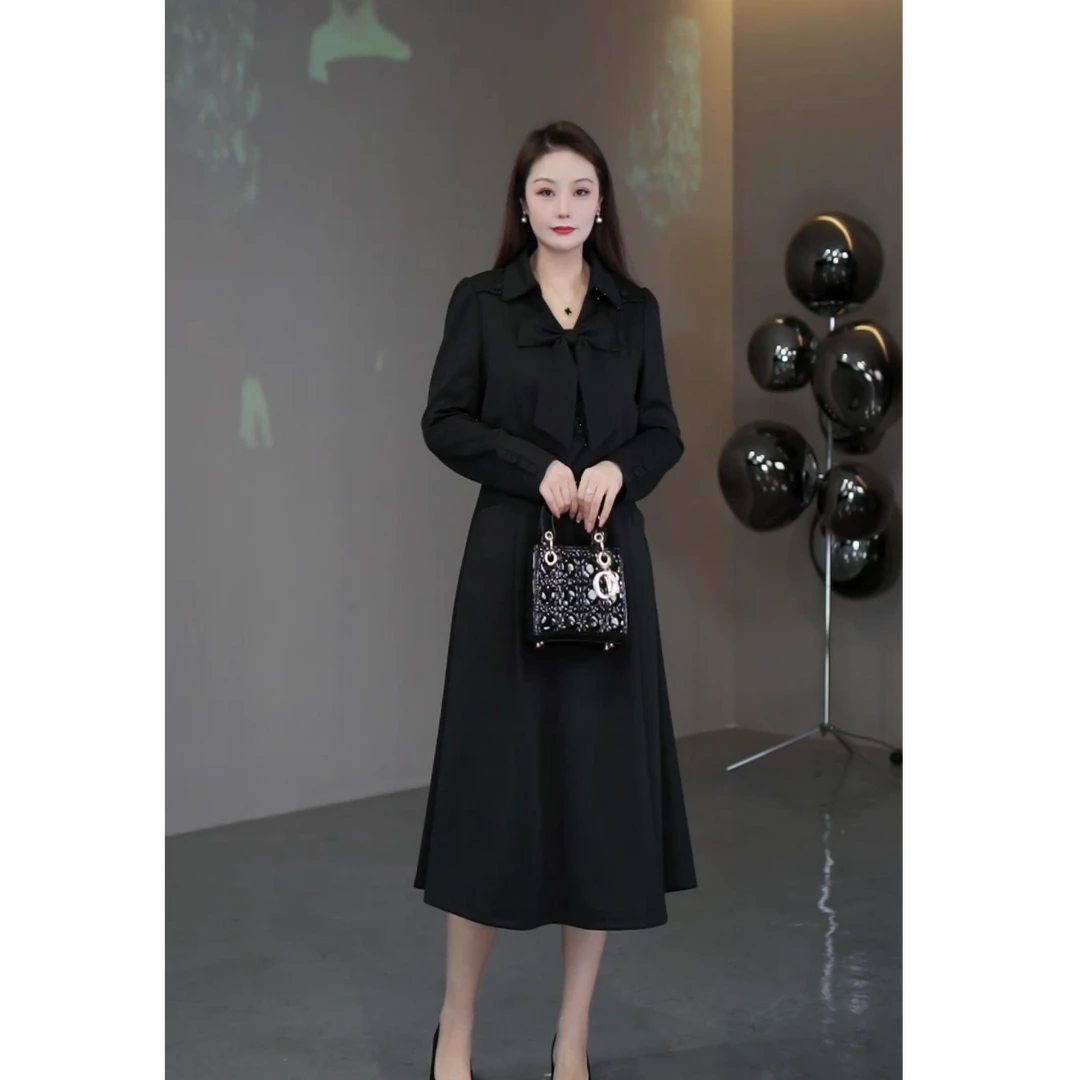 菲姐定制轻奢女装冬季新款优雅大方精致轻奢显瘦连衣裙女ZB6562