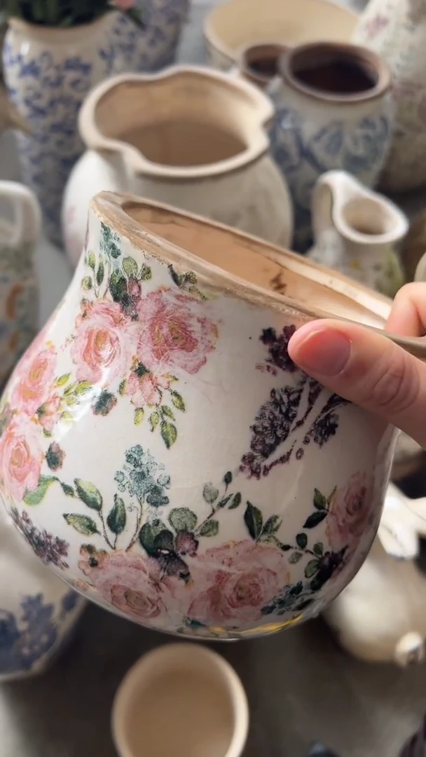 【闪购商品】陶瓷花盆外口14CM内口12CM