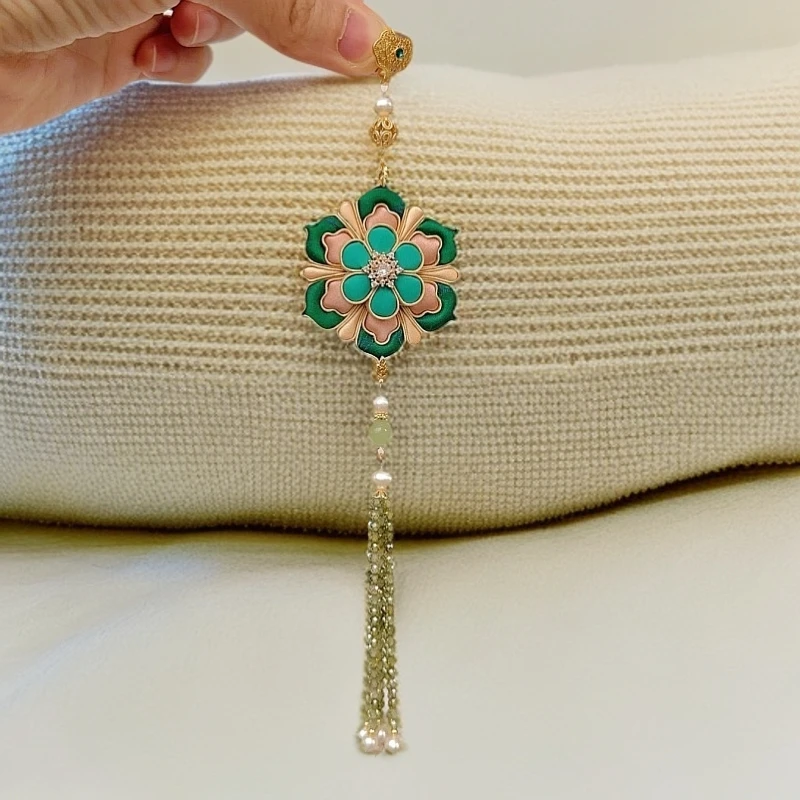 非金属布艺胸针 中国风压襟挂件胸针最新款2025款高端大气 宝相花