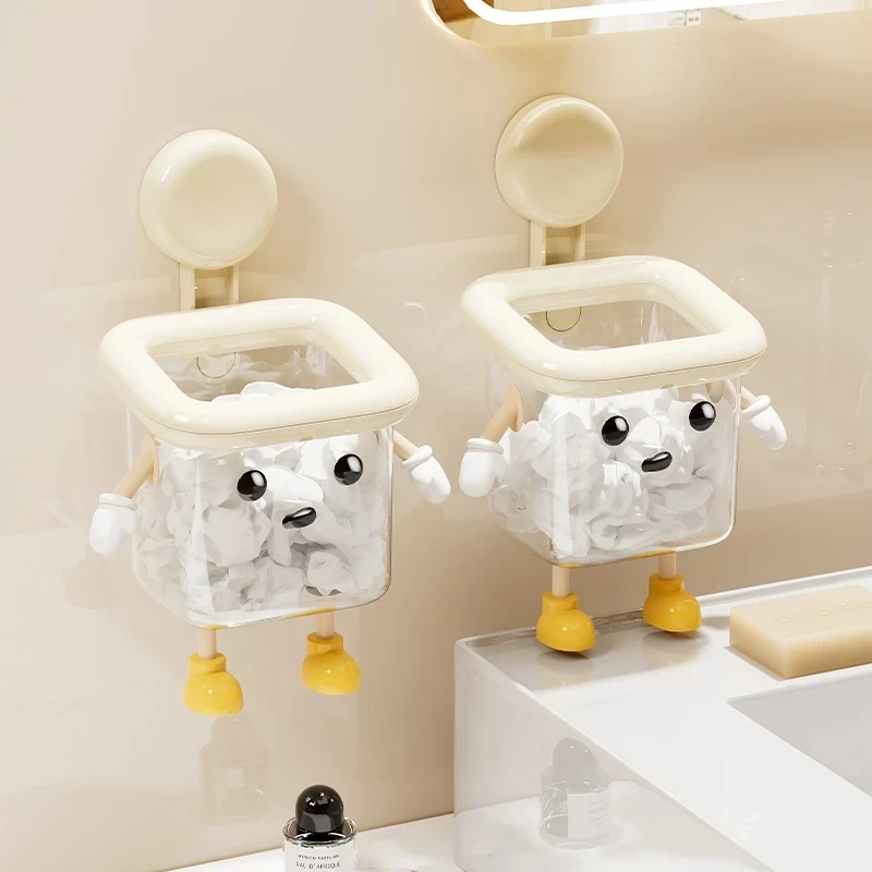 吸盘废弃洗脸巾收纳盒家用壁挂二次利用棉柔巾收纳沥水皂架免打孔