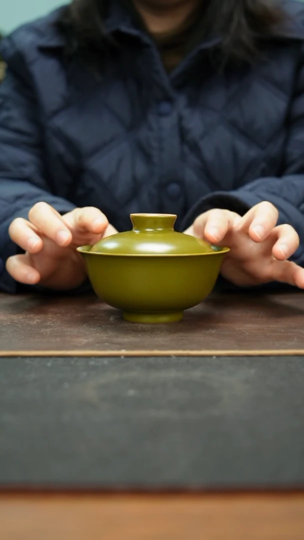 杯景德镇茶叶末大元宝盖碗