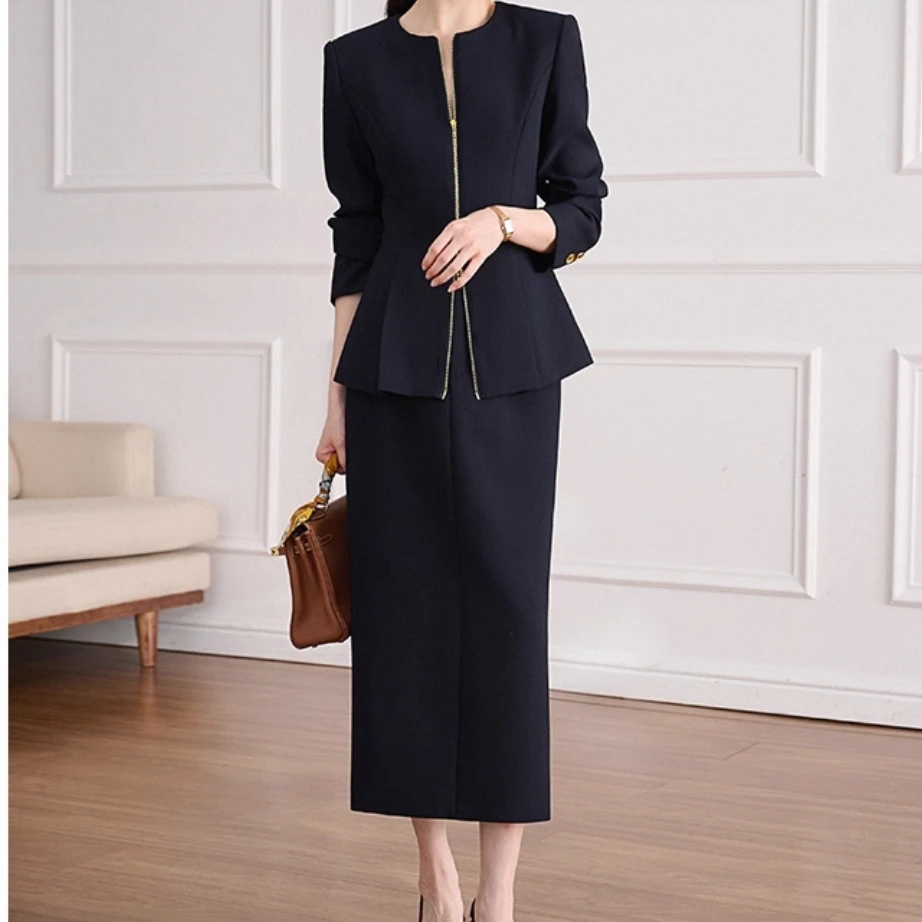 GXO GD+2025秋新品重磅质感气质干练收腰西装半身裙套装TZ0054