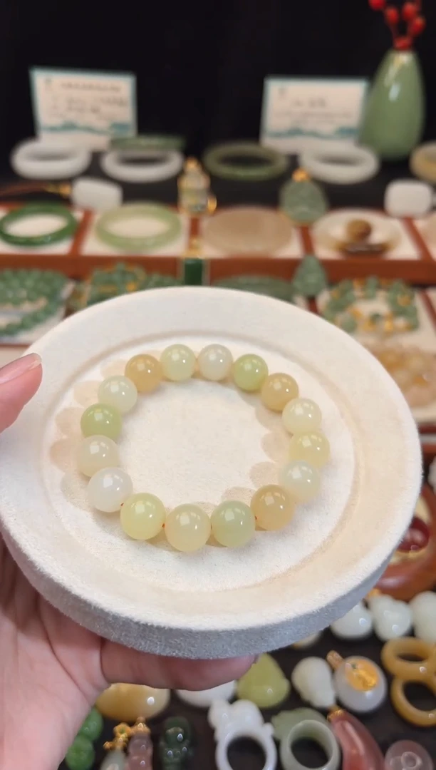 未镶嵌手链和田玉12MM多宝