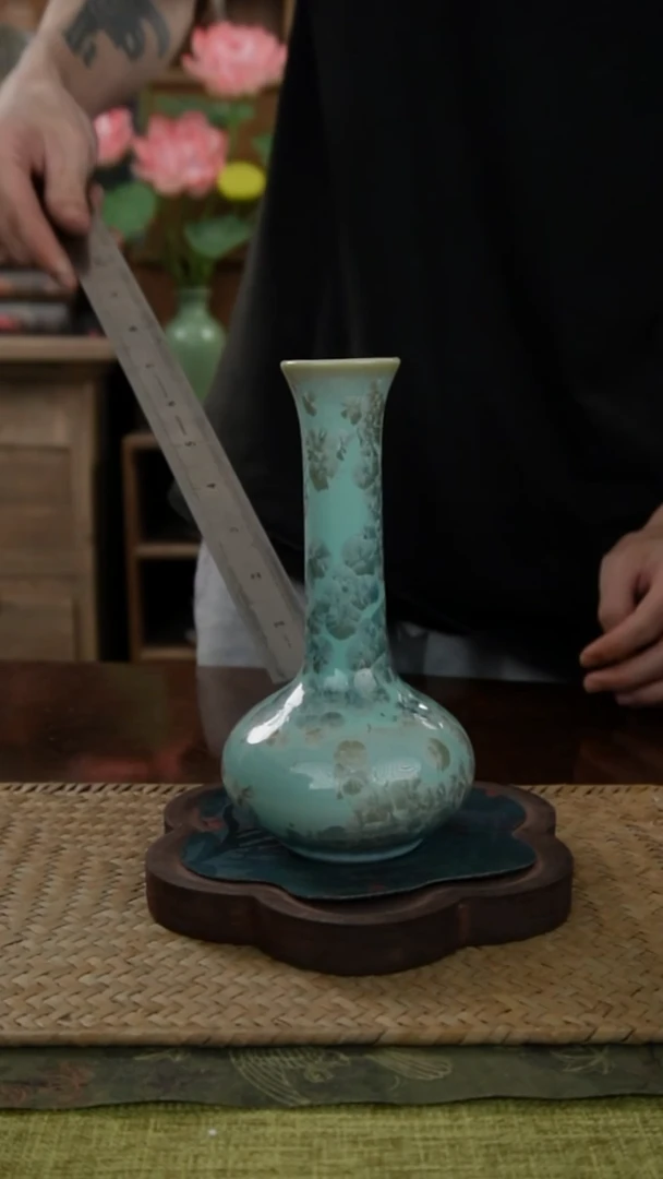 陶瓷一件包邮结晶釉观音瓶