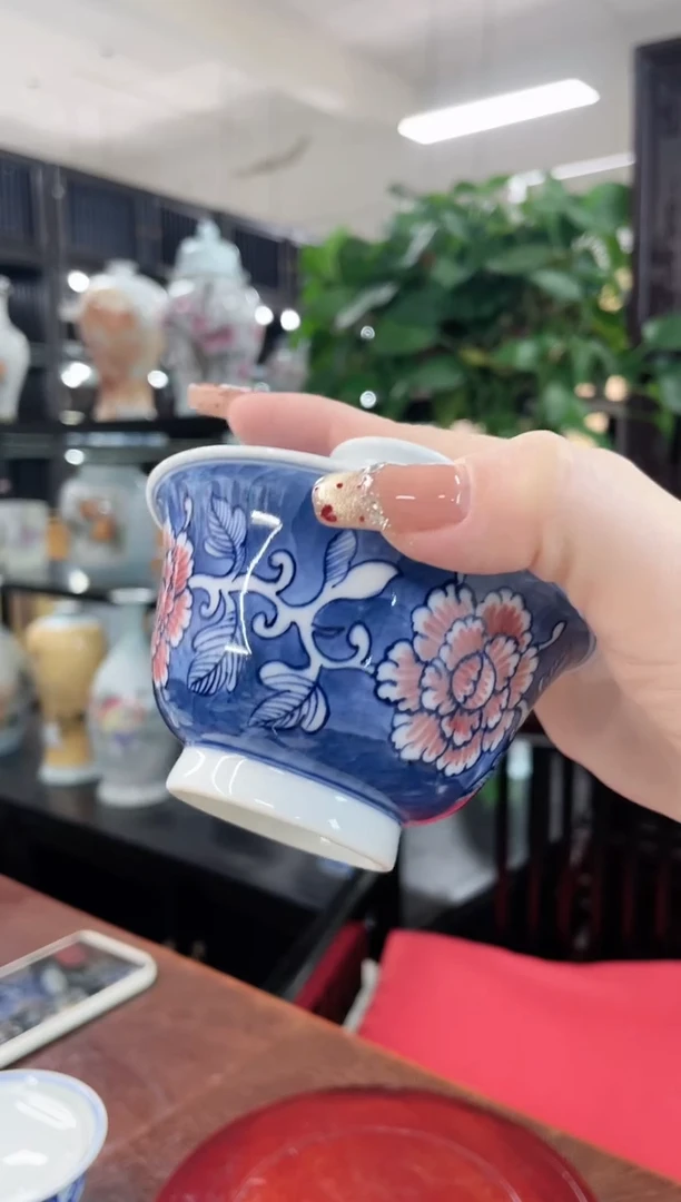 【闪购商品】景德镇陶瓷供应链青花缠枝莲牡丹盖碗