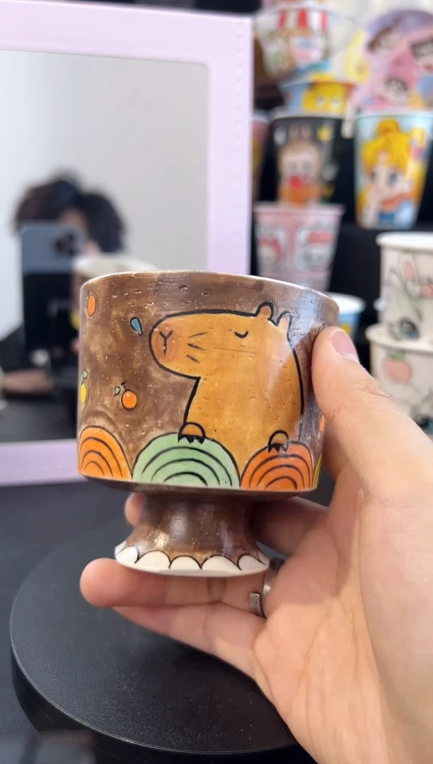 【闪购商品】摆件纯手工手绘陶瓷小杯杯