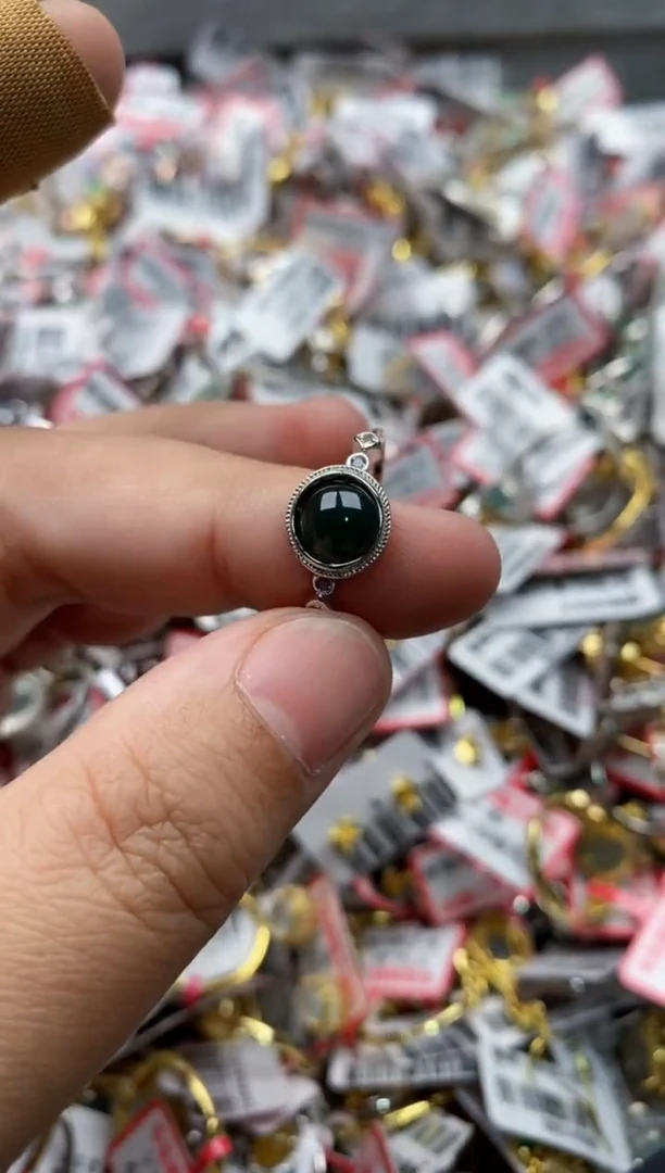【闪购商品】翡翠戒指银S925镶嵌44444---10