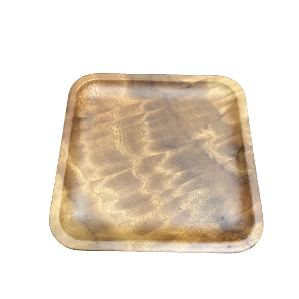 现代简约胡桃木方形四方盘果盘点心盘干泡盘茶具干泡台手工复古