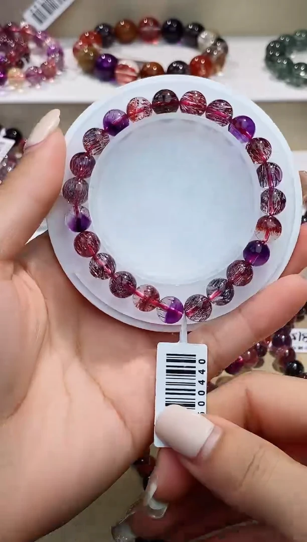 未镶嵌手链水晶黑加仑超七8m+