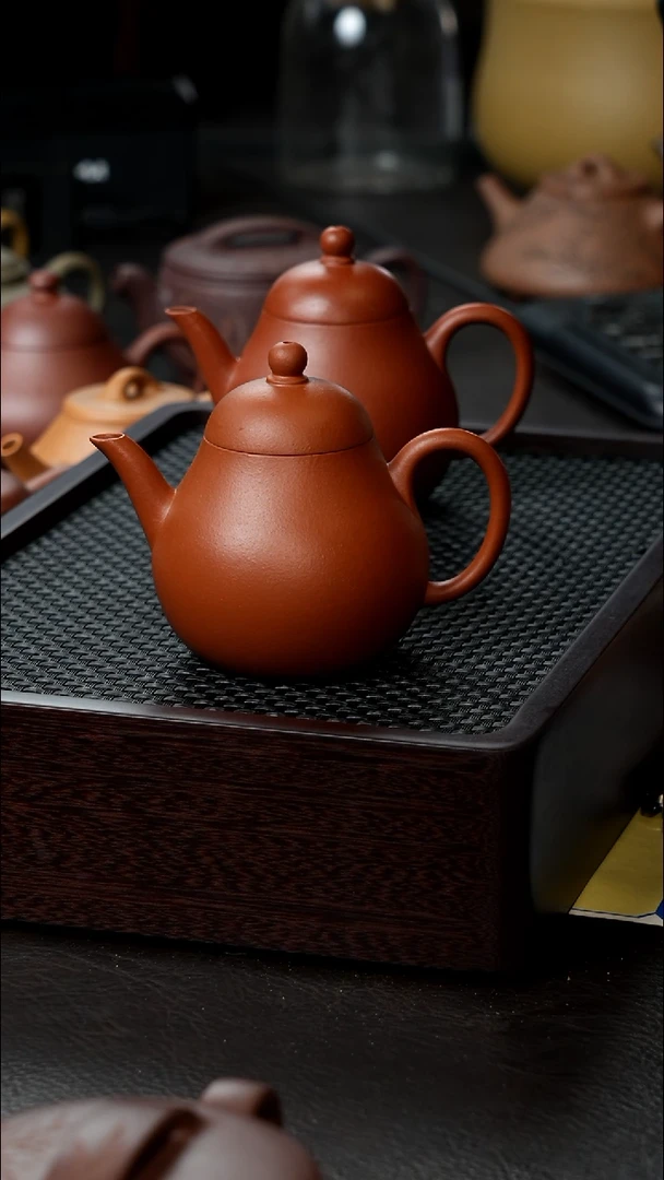 茶壶紫砂赵庄朱泥半手150高梨