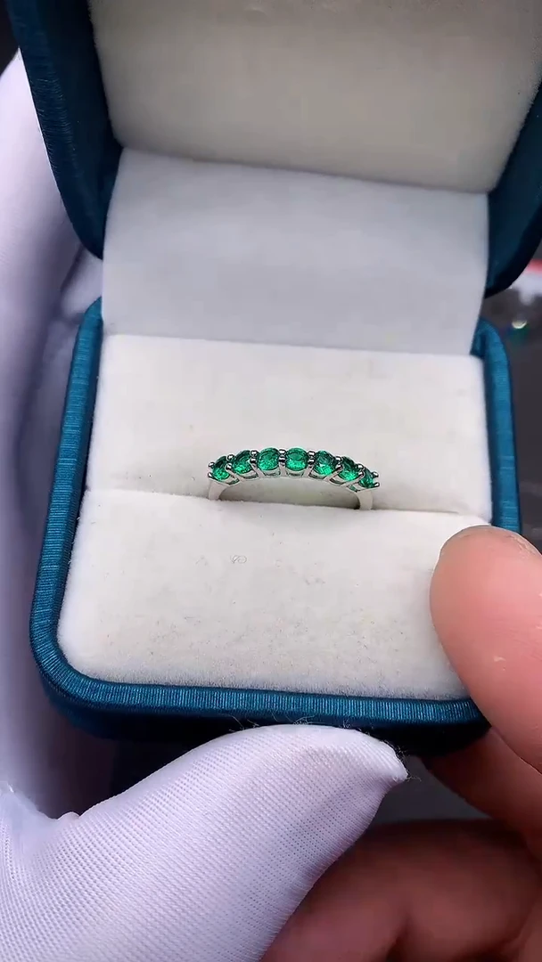 【闪购商品】祖母绿戒指银S925镶嵌······