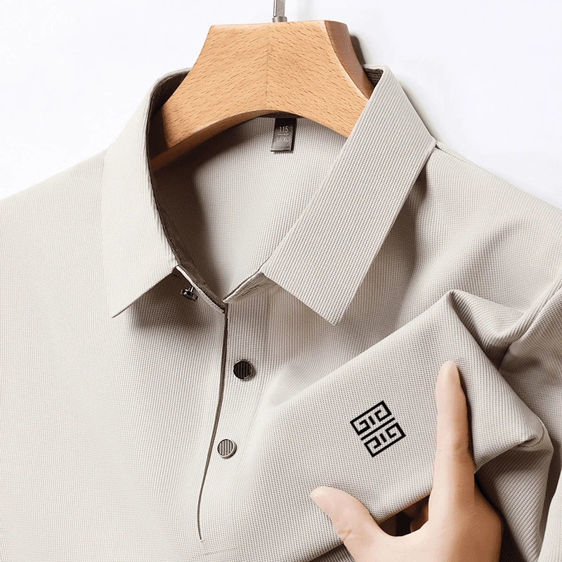 保罗波士敦夏季冰丝短袖T恤男士翻领中年上衣休闲POLO衫