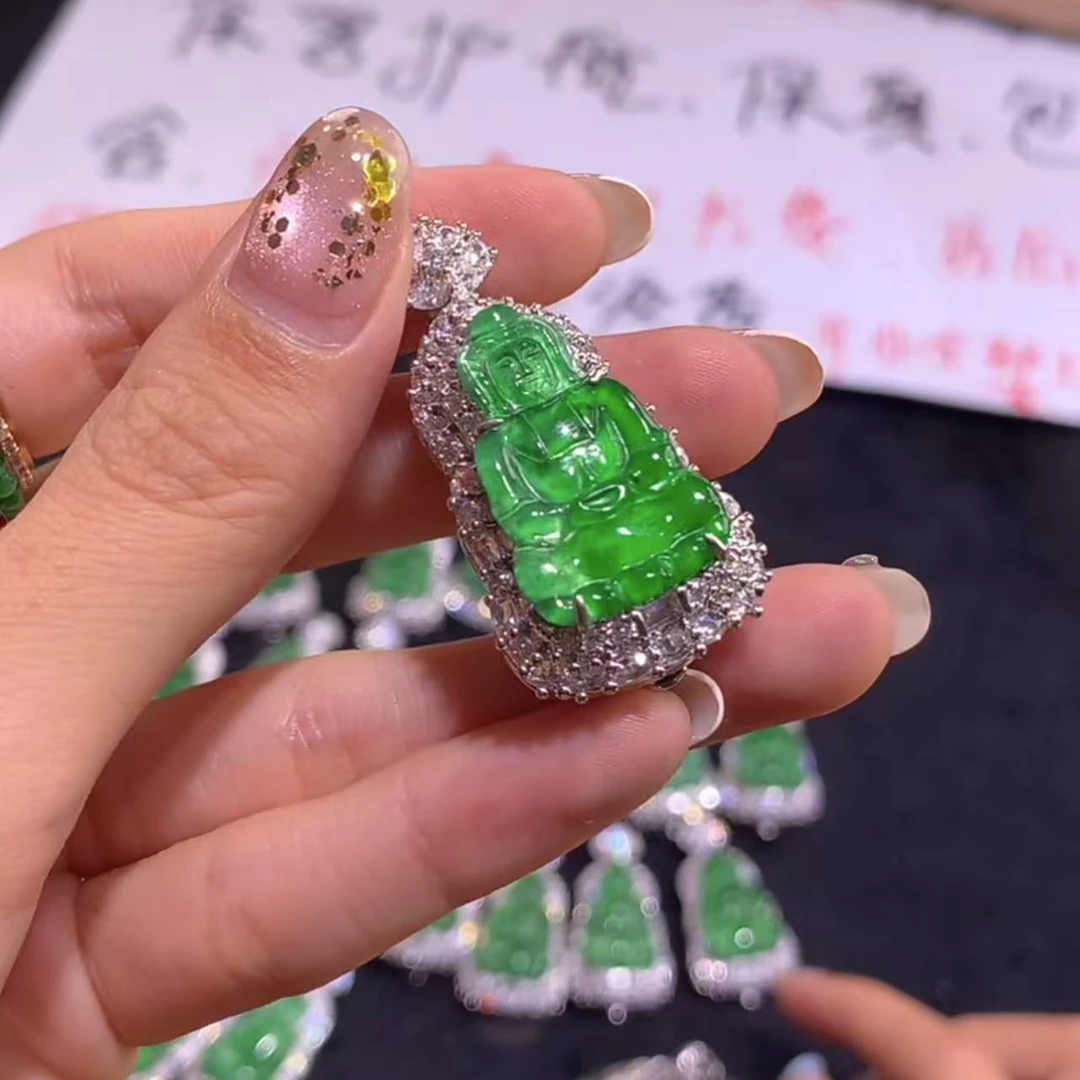 【逍遥】天然A货翡翠观音吊坠*CXY/0877/多样性发/1件