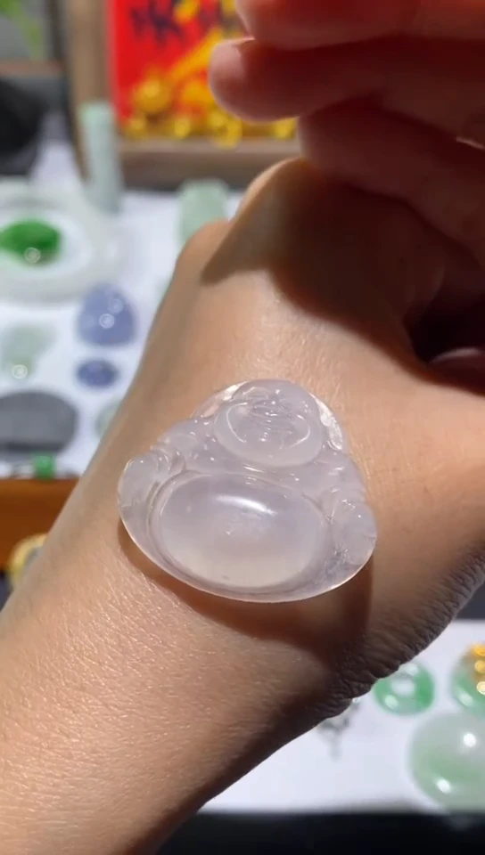 颈饰未镶嵌翡翠佛公吊坠~