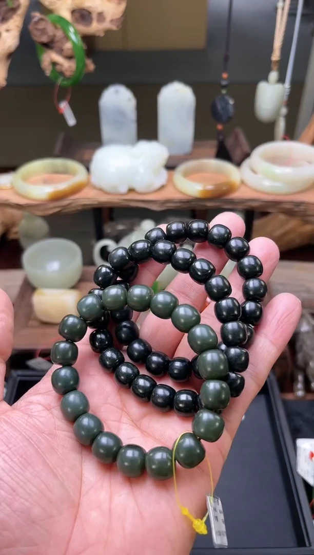 【闪购商品】和田玉手串未镶嵌卡12青海青玉 老型 多样性发一