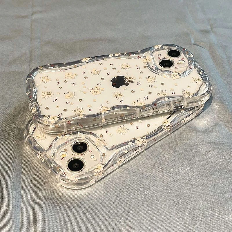 白色碎花适用华为mate60苹果oppo小米15/14/13pro防摔vivo手机壳