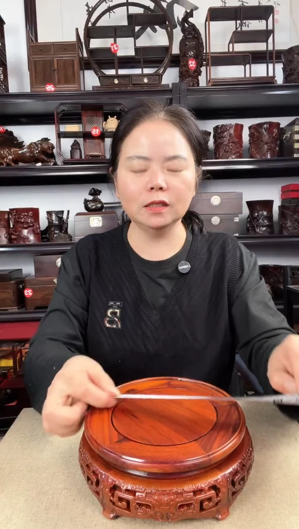 木16公分黄圆老李红木工艺品