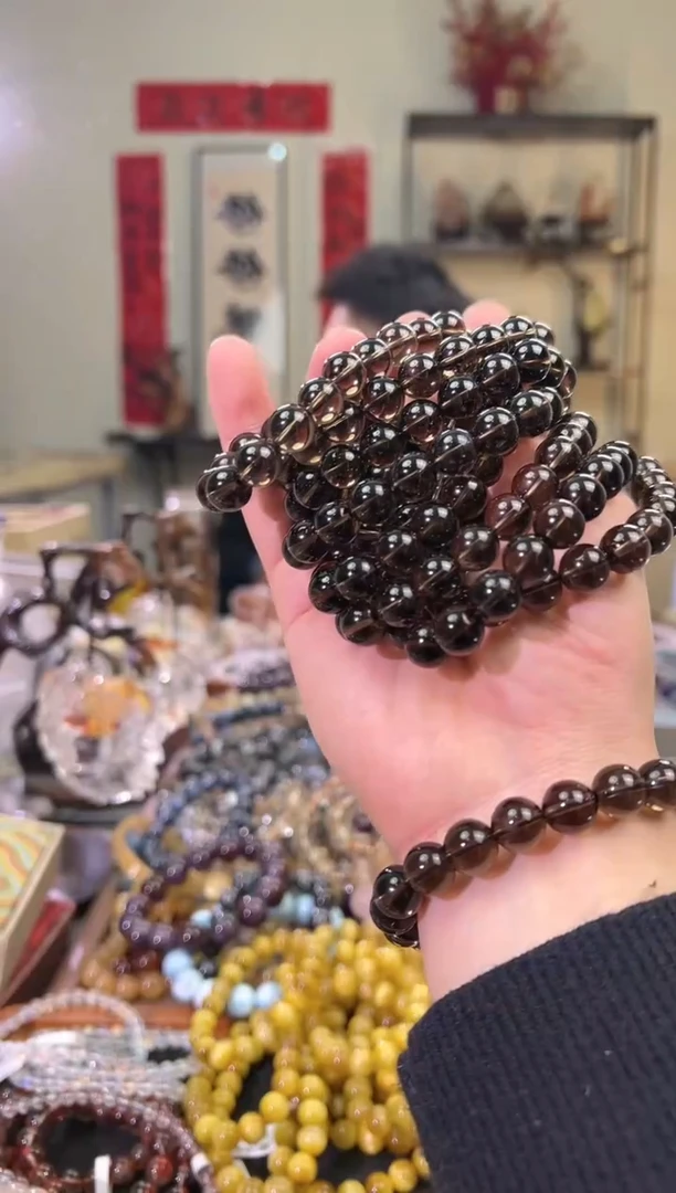 【闪购商品】烟晶手串未镶嵌10+mm茶水晶手串（多样性发其一）