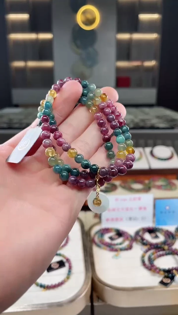 未镶嵌老矿碧玺三圈手串5mm+碧玺（多样性发一条）xion
