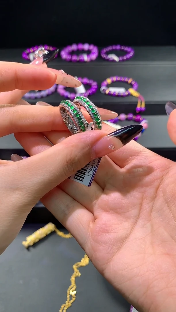 银S925镶嵌戒指翡翠戒指多样性发一