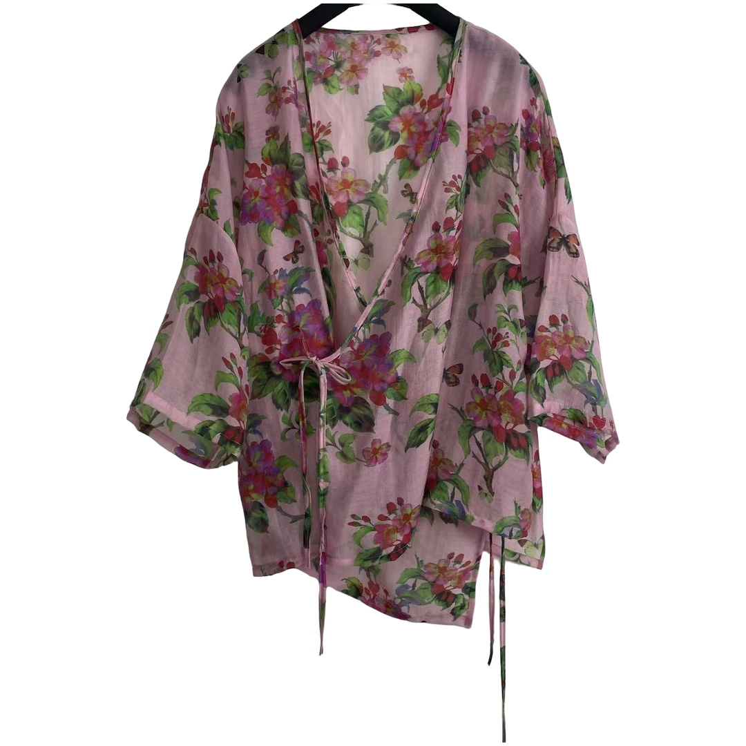 恬小霓（玲玲姐精选）2896/映山红/系绳/不规则/外披/时尚/百搭