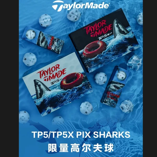 正品TaylorMade泰勒梅高尔夫新款TP5/TP5x pix 鲨鱼限定款五层球