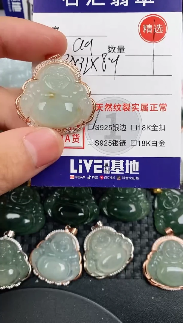 颈饰银S925镶嵌翡翠·
