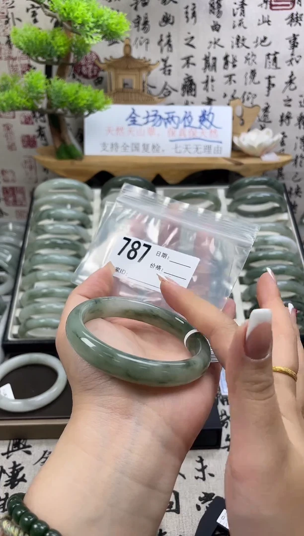 石英质玉（天山翠）手镯未镶嵌787