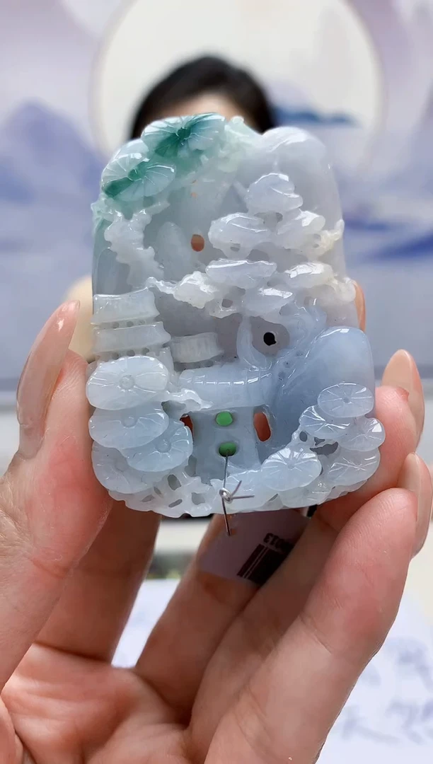 定制翡翠未镶嵌5160MM-毛货挂件62