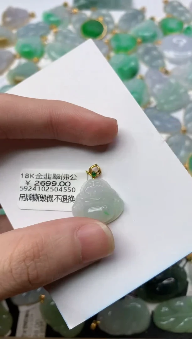 【闪购商品】翡翠颈饰18K金镶嵌6.............