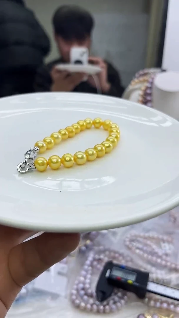 未镶嵌手链淡水珍珠黄色系手链