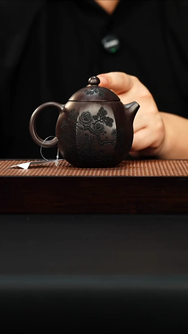 茶壶紫砂宜兴紫砂 六方龙蛋 汉棠紫泥 顾林芳h535