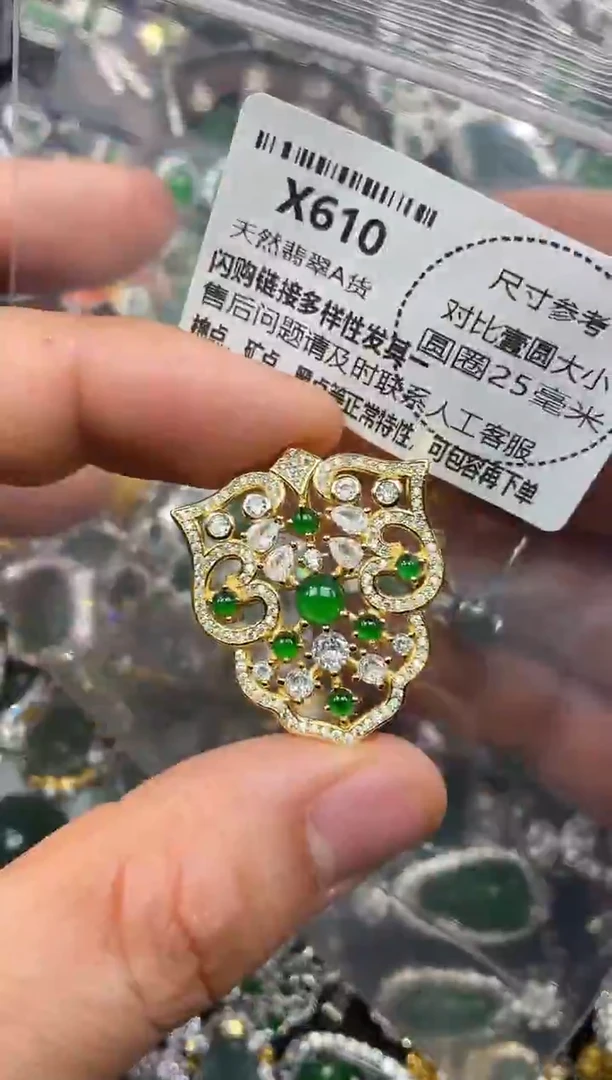 颈饰未镶嵌翡翠X610胸针