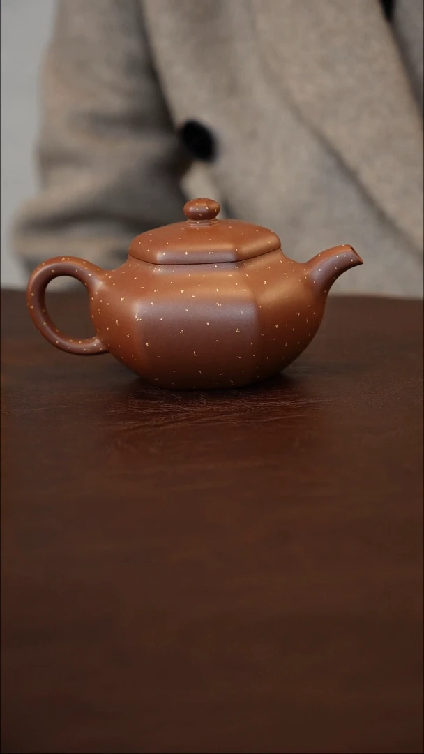 茶壶紫砂底槽清六方柿圆