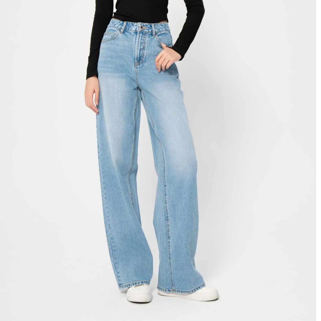 冬季加绒+春秋时尚宽松休闲百搭高腰显瘦阔腿户外扎染牛仔裤MA137