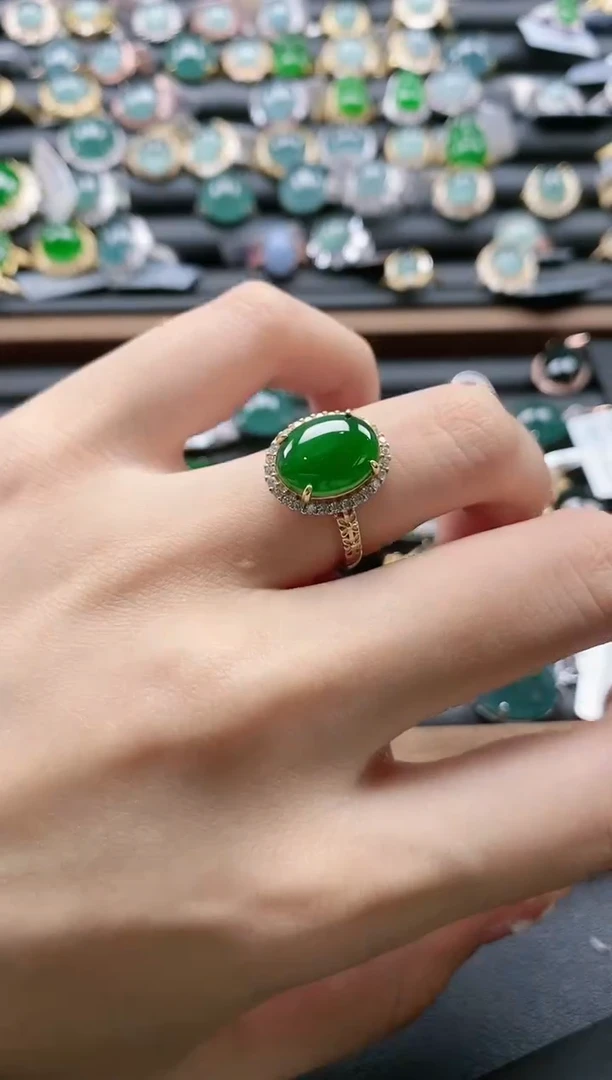 【闪购商品】翡翠戒指银S925镶嵌51511