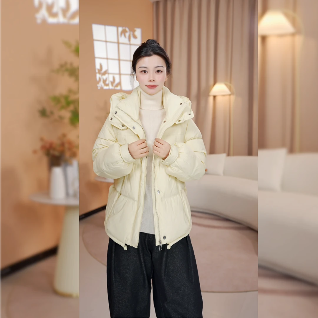 90白鸭绒糖果浅色系2025冬季新款羽绒服减龄宽松型12545106