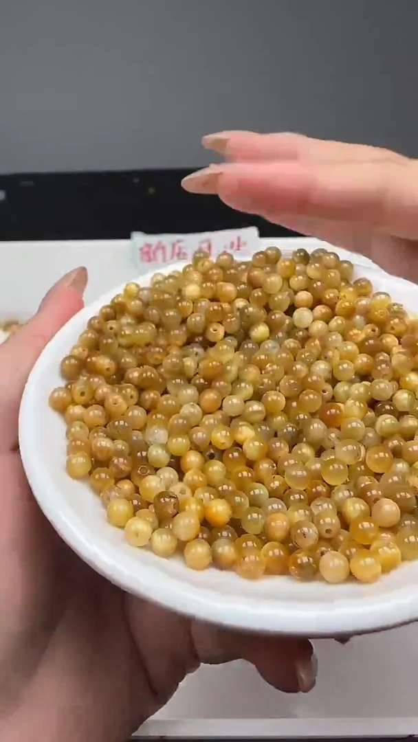 未镶嵌散珠玛瑙/玉髓金虎眼n159卡4mm40颗