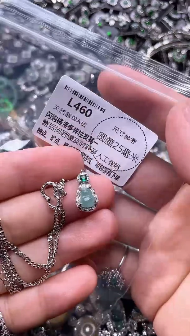 翡翠未镶嵌颈饰L460项链