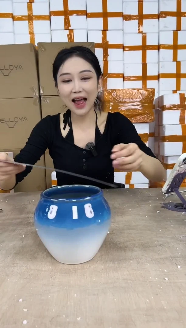 缸型渐变蓝小号13x14微瑕