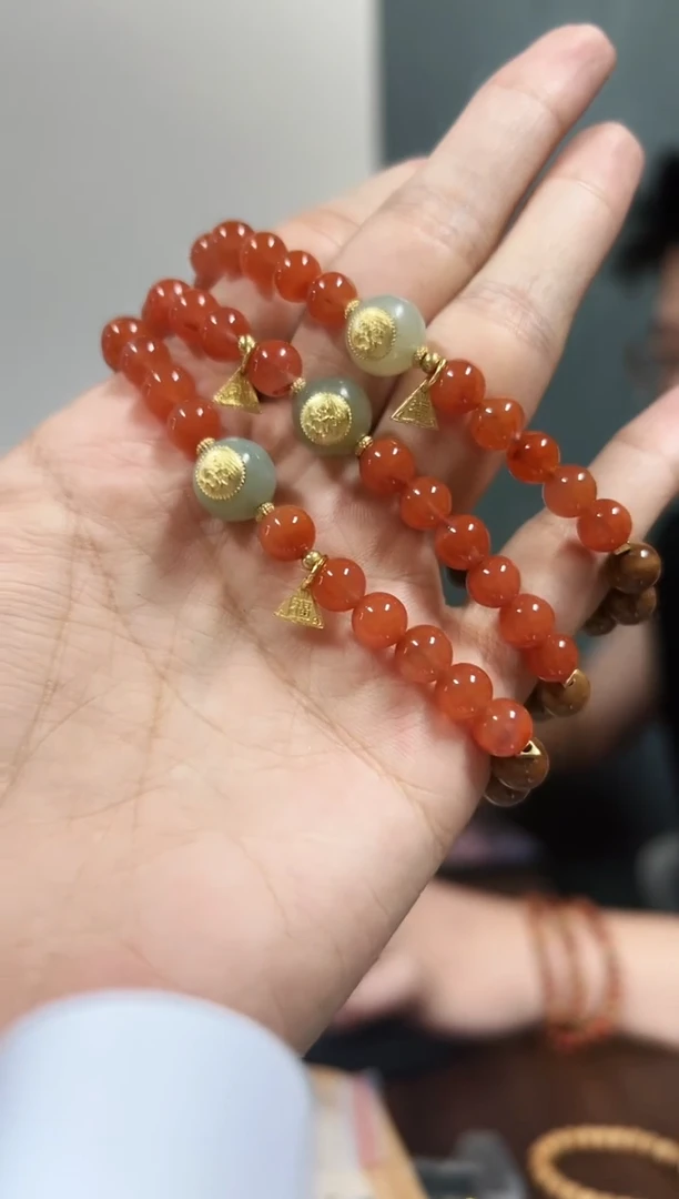 未镶嵌库克手串库克红红双拼单圈