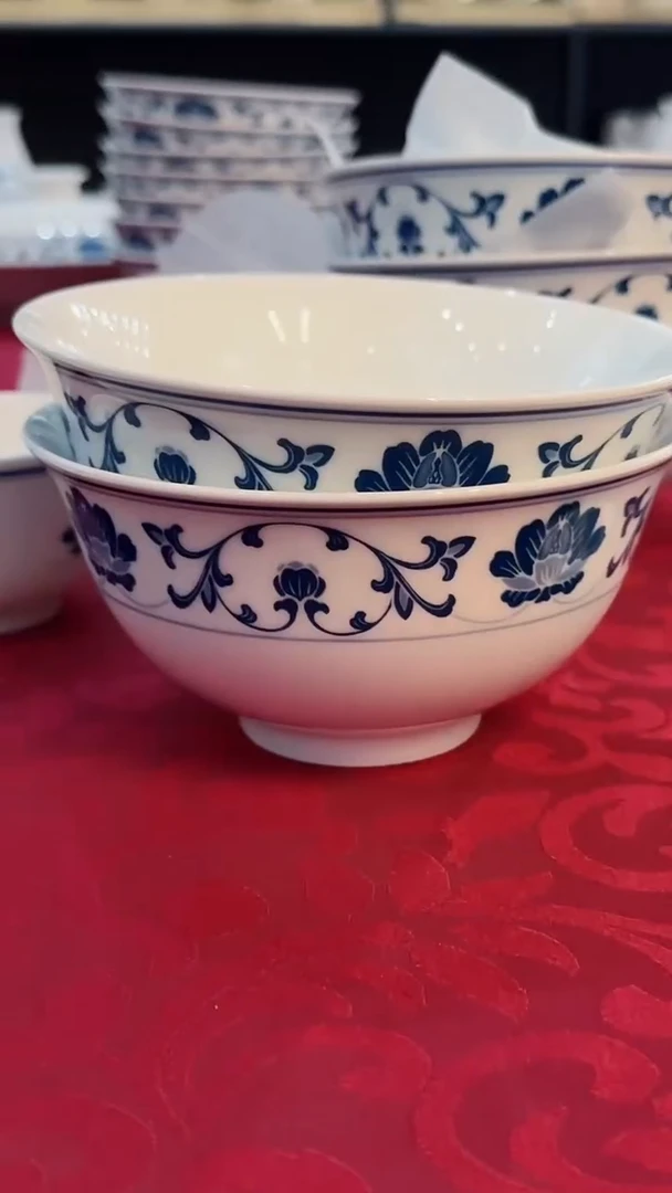 【闪购商品】釉中彩蓝芙蓉6寸菜碗2个